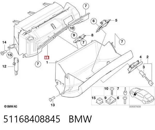 Caixa para porta-luvas (porta-luvas) BMW X5 E53