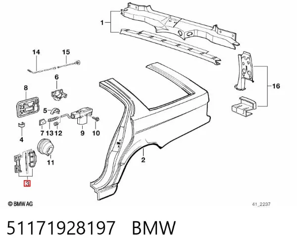 Gozno do alcapão do tanque de combustível 51171928197 BMW