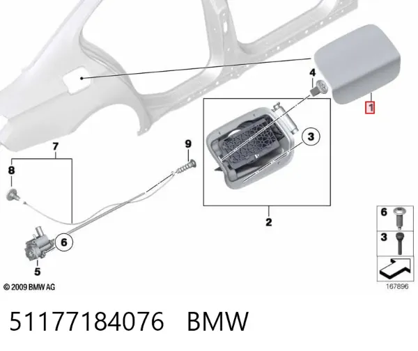 Alcapão do tanque de combustível BMW 7 F01, F02, F03, F04