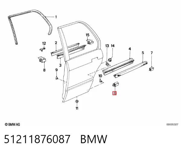 Braçadeira do silenciador traseira 51211876087 BMW