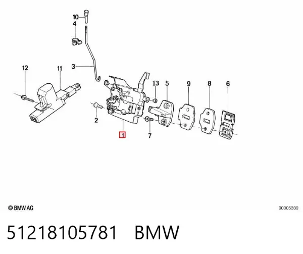 Fecho da porta dianteira esquerda BMW 7 E32