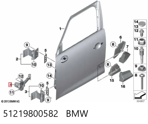 Limitador dianteiro de abertura de porta 51219800582 BMW