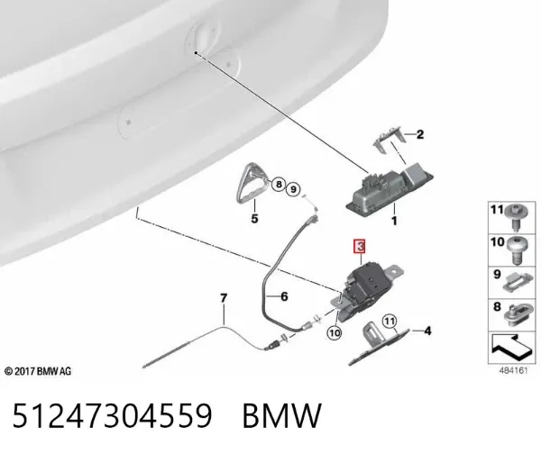 Fecho de tampa de porta-malas (de 3ª/5ª porta traseira) 51247304559 BMW