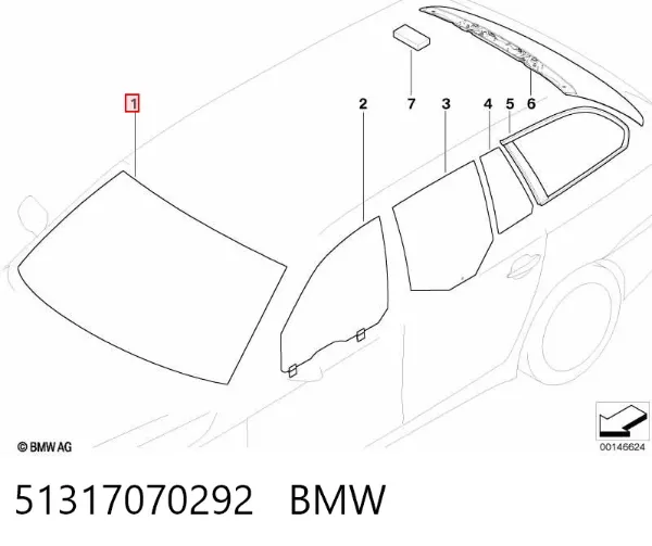 Pára-brisas 51317070292 BMW