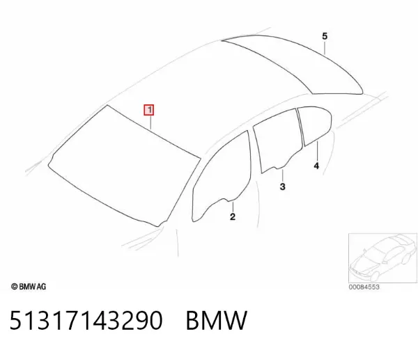 Pára-brisas 51317143290 BMW