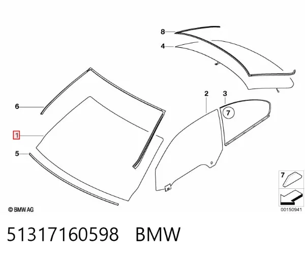 Pára-brisas 51317160598 BMW