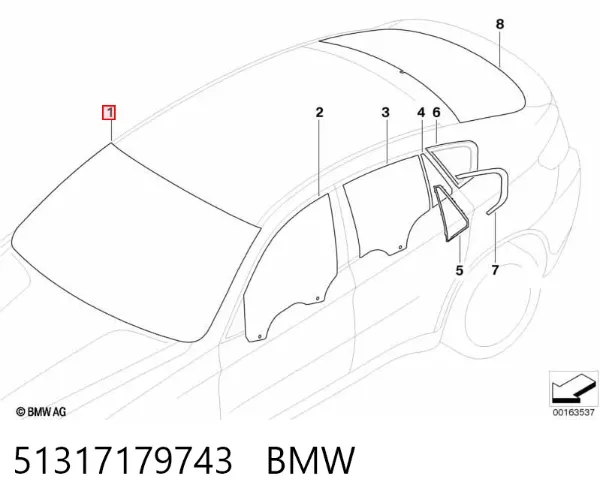 Pára-brisas 51317179743 BMW