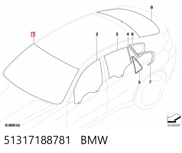 Pára-brisas 51317188781 BMW