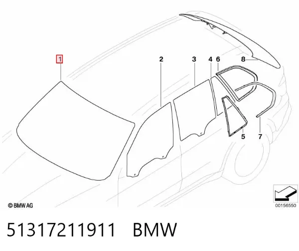 Pára-brisas 51317211911 BMW