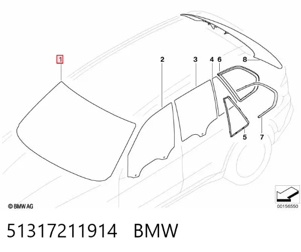 Pára-brisas 51317211914 BMW
