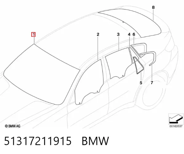 Pára-brisas 51317211915 BMW