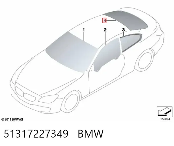 Vidro traseiro 51317227349 BMW