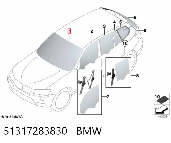 Pára-brisas 51317283830 BMW