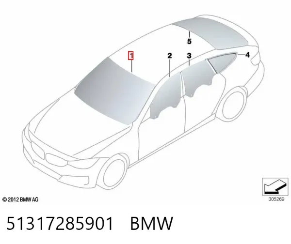 Pára-brisas 51317285901 BMW