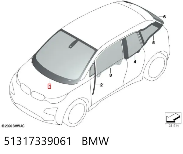 Pára-brisas 51317339061 BMW