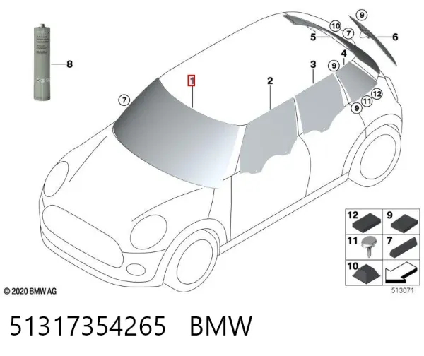 Pára-brisas 51317354265 BMW