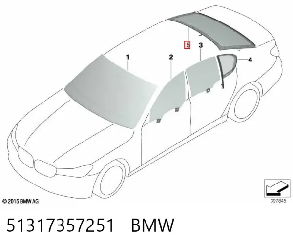 Vidro traseiro 51317357251 BMW