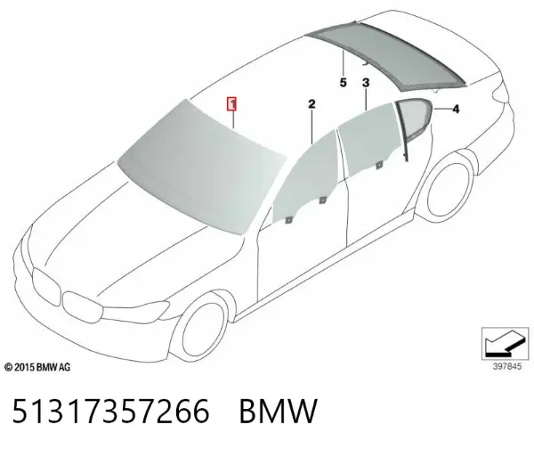 Pára-brisas 51317357266 BMW