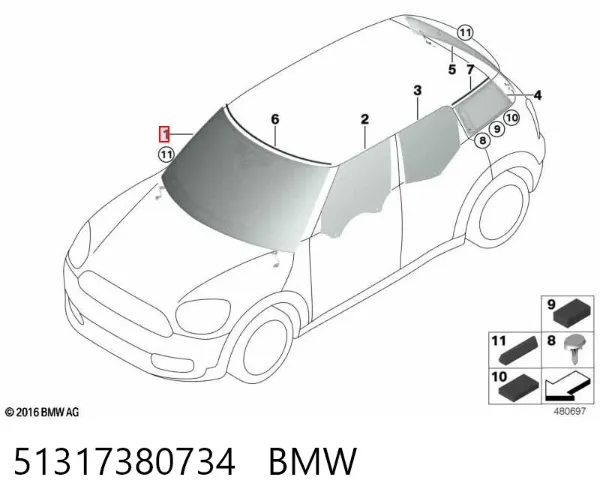 Pára-brisas 51317380734 BMW