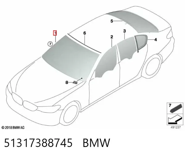 Pára-brisas 51317388745 BMW