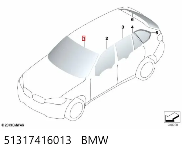 Pára-brisas 51317416013 BMW