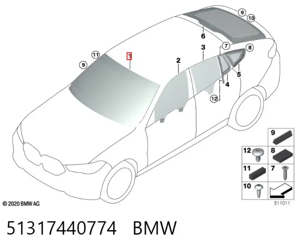 Pára-brisas 51317440774 BMW