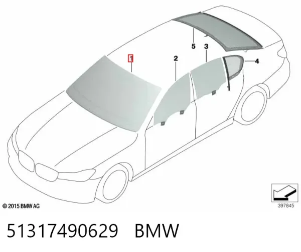 Pára-brisas 51317490629 BMW