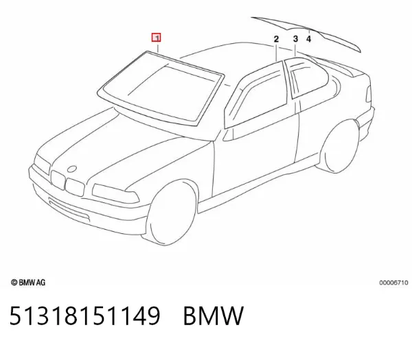 Pára-brisas 51318151149 BMW