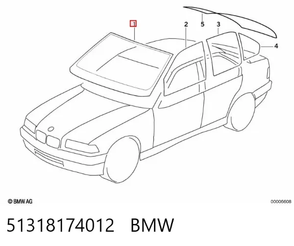 Pára-brisas 51318174012 BMW