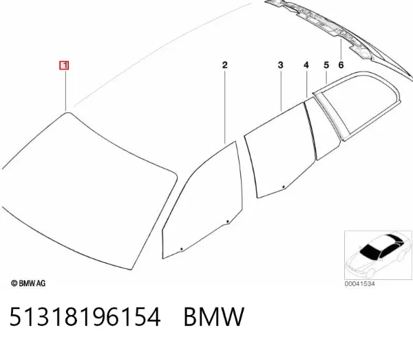 Pára-brisas 51318196154 BMW
