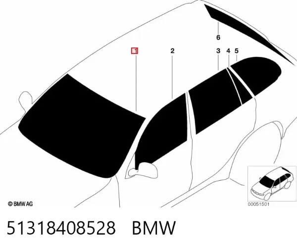 Pára-brisas 51318408528 BMW