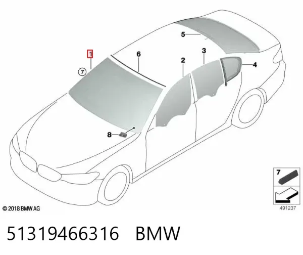Pára-brisas 51319466316 BMW