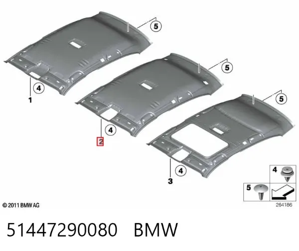 Revestimento do teto 51447290080 BMW