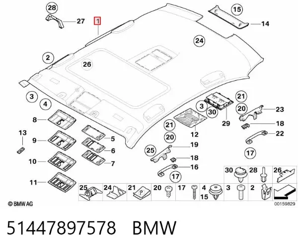 Revestimento do teto BMW 5 E60