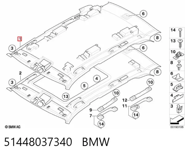 Revestimento do teto BMW X5 E70