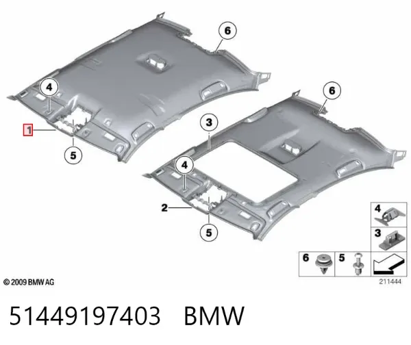 Revestimento do teto BMW 5 F10