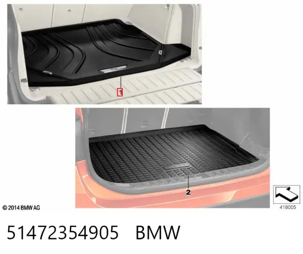 Tapete da seção de bagagem 51472354905 BMW