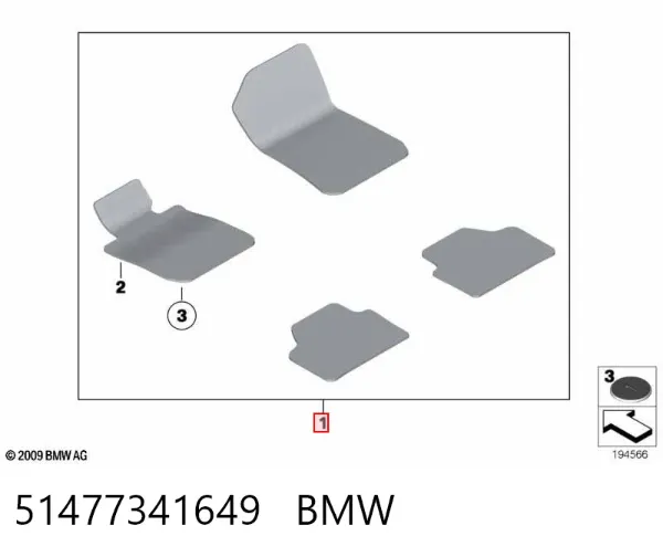 Tapetes dianteiros + traseiros, kit BMW X3 F25
