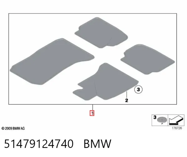 Tapetes dianteiros + traseiros, kit BMW 7 F01, F02, F03, F04