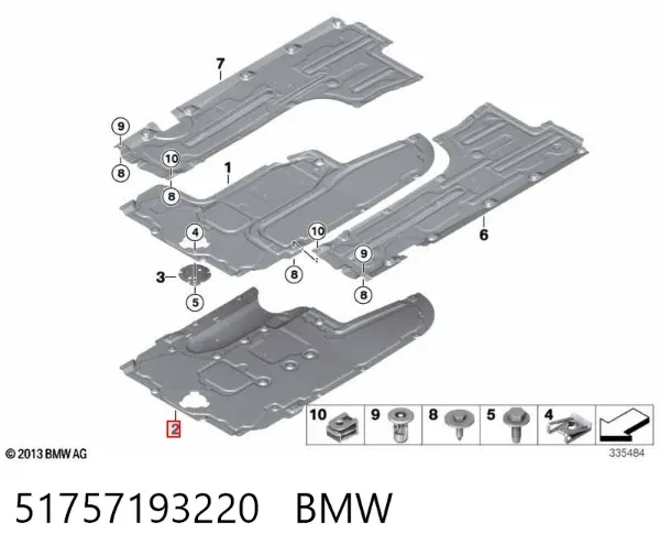 Proteção de fundo, parte média 51757193220 BMW