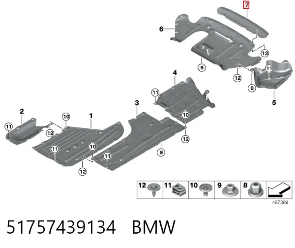 Spoiler do pára-choque traseiro 51757439134 BMW