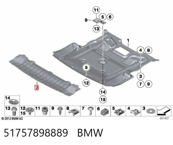 Proteção do pára-choque dianteiro 51757898889 BMW