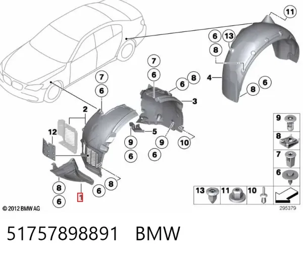 Proteção esquerda do pára-choque dianteiro 51757898891 BMW