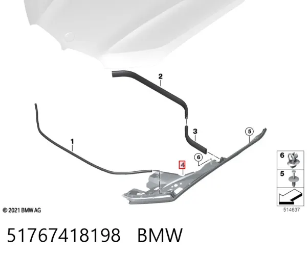 Compactador do pára-lama 51767418198 BMW