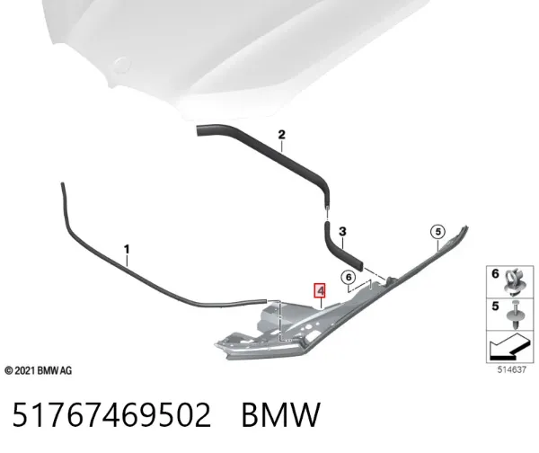 Compactador do pára-lama 51767469502 BMW
