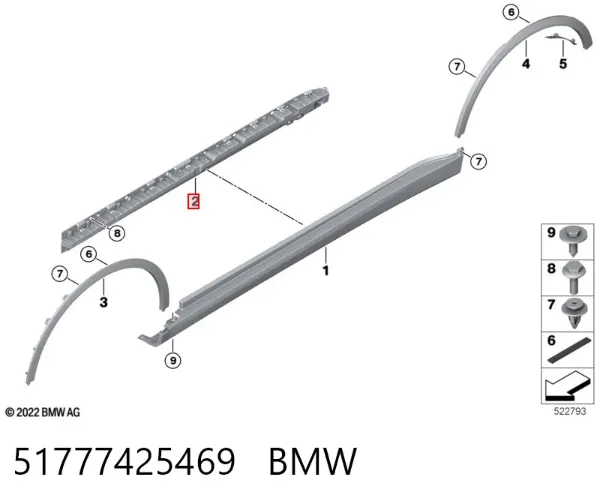 Suporte de acesso (fixação) 51777425469 BMW