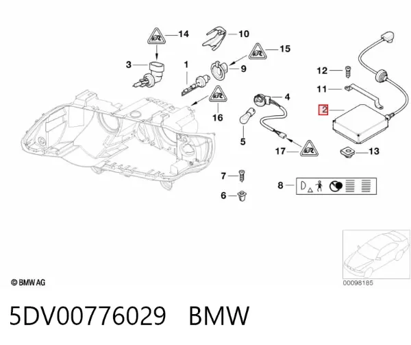 Unidade de encendido (xénon) 5DV00776029 BMW
