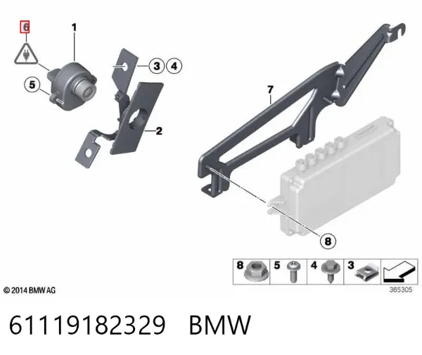Módulo de direção da câmara 61119182329 BMW