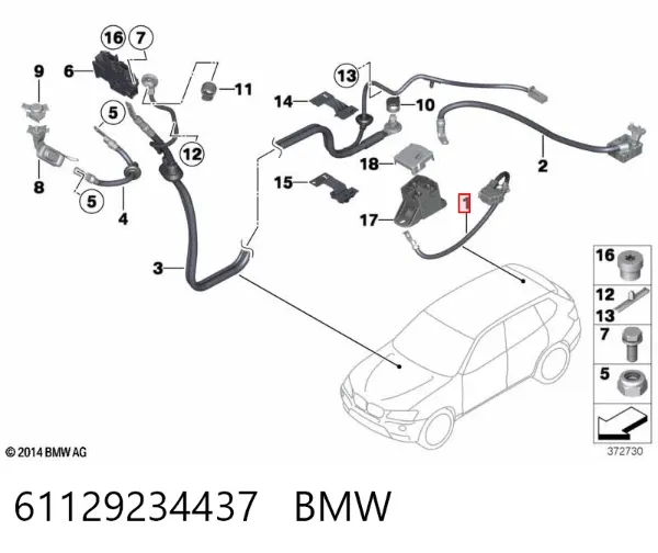 Cabo de terra de bateria recarregável (PILHA) 61129234437 BMW