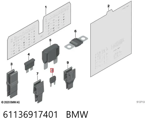 Dispositivo de segurança 61136917401 BMW